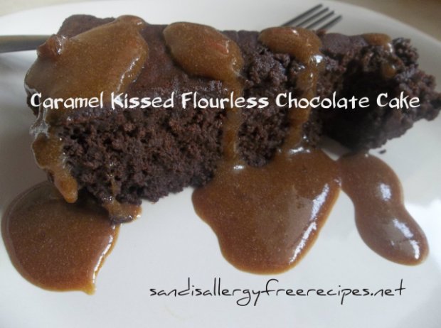 Caramel Kissed Flourless Chocolate Cake